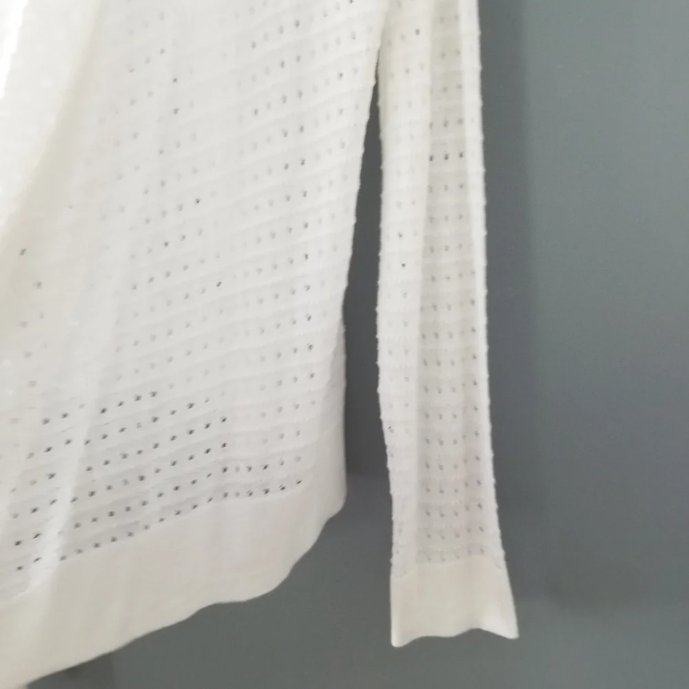 39th & Madison Womens White Knit Open Front Cartigan Sweater Size Medium - Picture 6 of 8